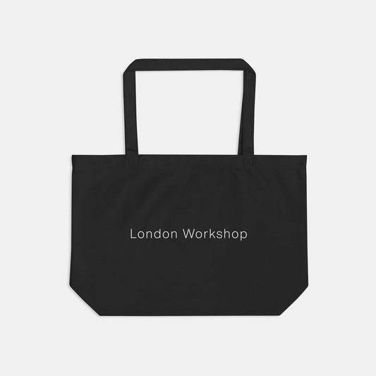 London Workshop large organic tote bag, black - London Workshop